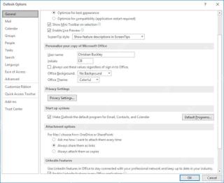 Outlook 选项里的附件链接发送设置