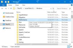 Win10 资源管理器鼠标悬停文件夹时提示框显示 Size 和 Folders