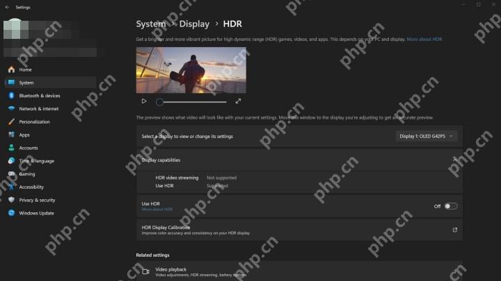 win11怎么关闭HDR_win11HDR显示关闭步骤 - php中文网