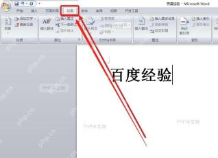 Word 切换到引用选项卡