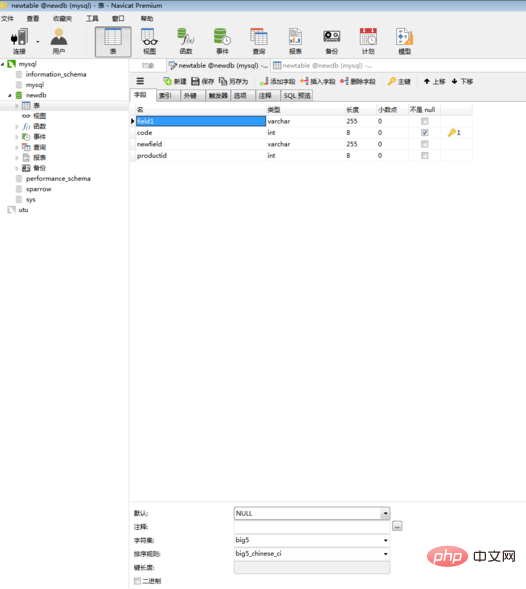 How to set foreign keys in navicat