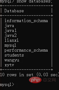 mysql查看資料庫指令是什麼？