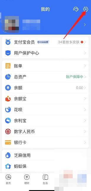 支付宝中文界面：设置，对应步骤：打开支付宝后到“我的”页，点右上角设置，再进“账号与安全”。支付密码入口在这个安全层级里。