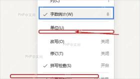 WPS 状态栏右键菜单中勾选字数统计并显示底部字数