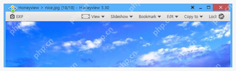 Honeyview 顶部工具栏中的 Slideshow 幻灯片菜单入口