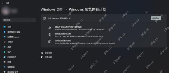 Win11 Windows 更新中打开 Windows 预览体验计划入口