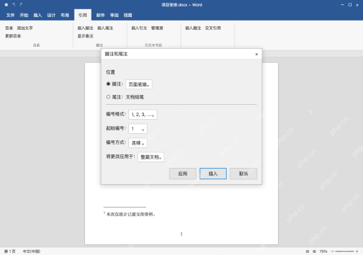 模拟 Microsoft Word 简体中文桌面版完整界面:统一编号格式和适用范围