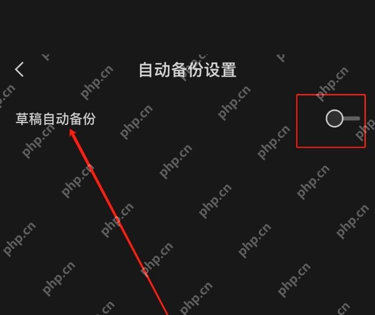 剪映手机版草稿自动备份开关处于灰色关闭状态