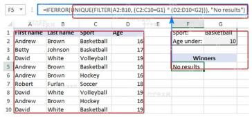 Excel 在 UNIQUE FILTER 外层加入 IFERROR 处理无结果情况