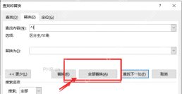 Word 查找和替换窗口中替换为空并点击全部替换