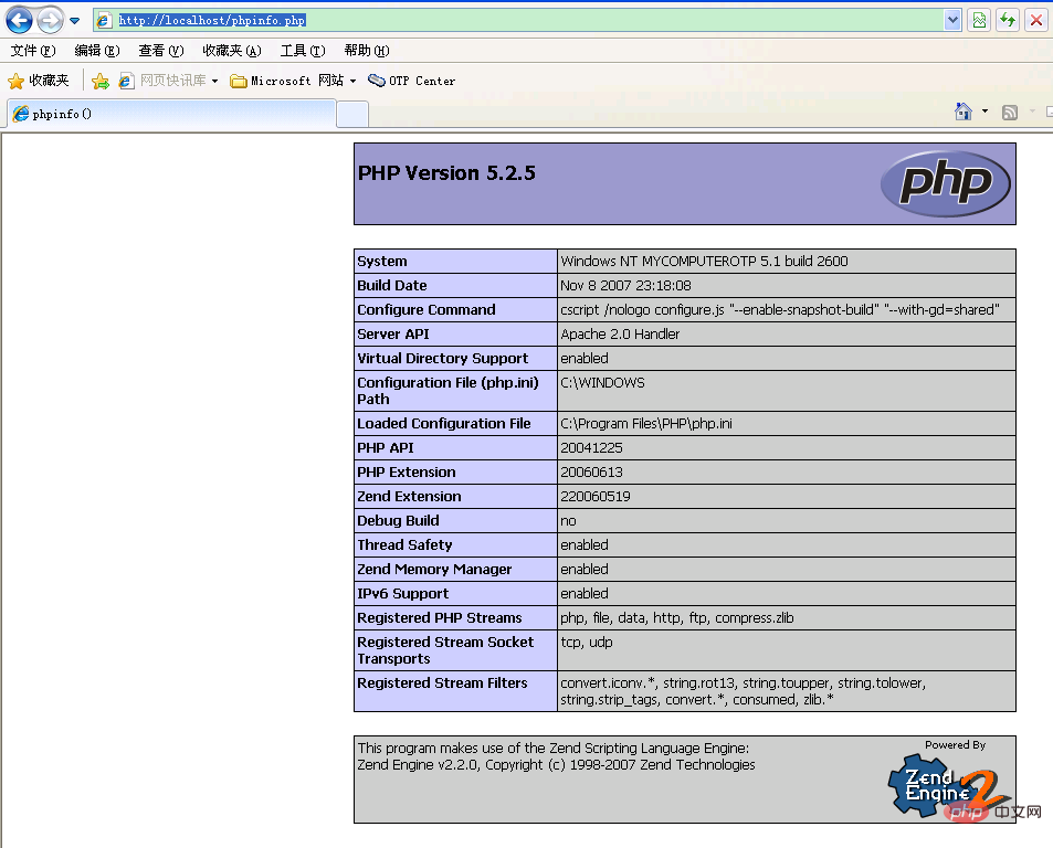 PHPが正常にインストールされたかどうかを確認する方法