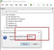 VMware Workstation Library 中 Remove from the library 确认框提示不会删除磁盘文件