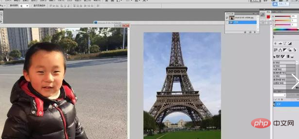 How to merge two photos in ps