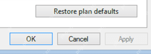 Windows Power Options 高级设置窗口底部 OK 和 Apply 按钮区域