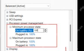 Windows Power Options 中 Processor power management 的 Minimum processor state 设置