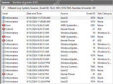 Windows 事件查看器系统日志按时间查看错误和关键事件