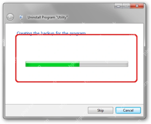 Total Uninstall Windows 正在备份被卸载程序。