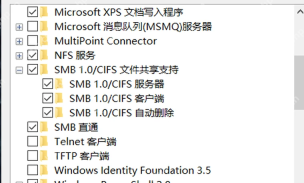 Windows10 SMB 1.0 CIFS 文件共享支持子项显示客户端