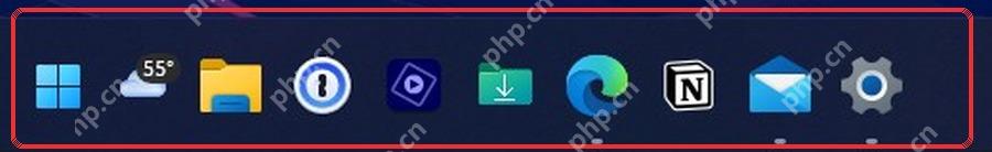 ObjectDock Windows 桌面底部 Dock 靠边显示效果