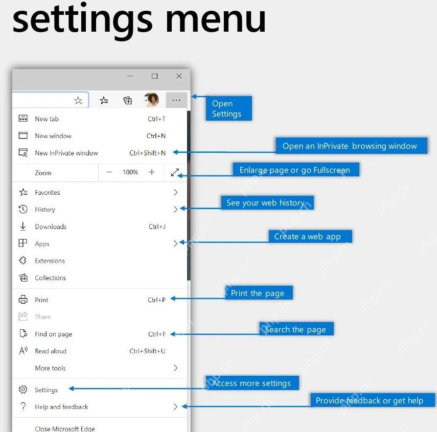 Microsoft Edge设置及更多菜单