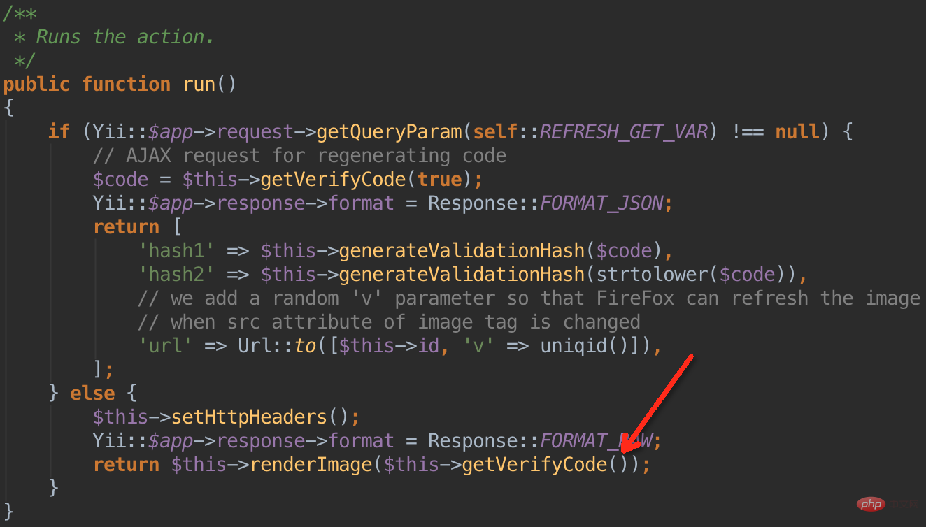 How to change the verification code in yii framework