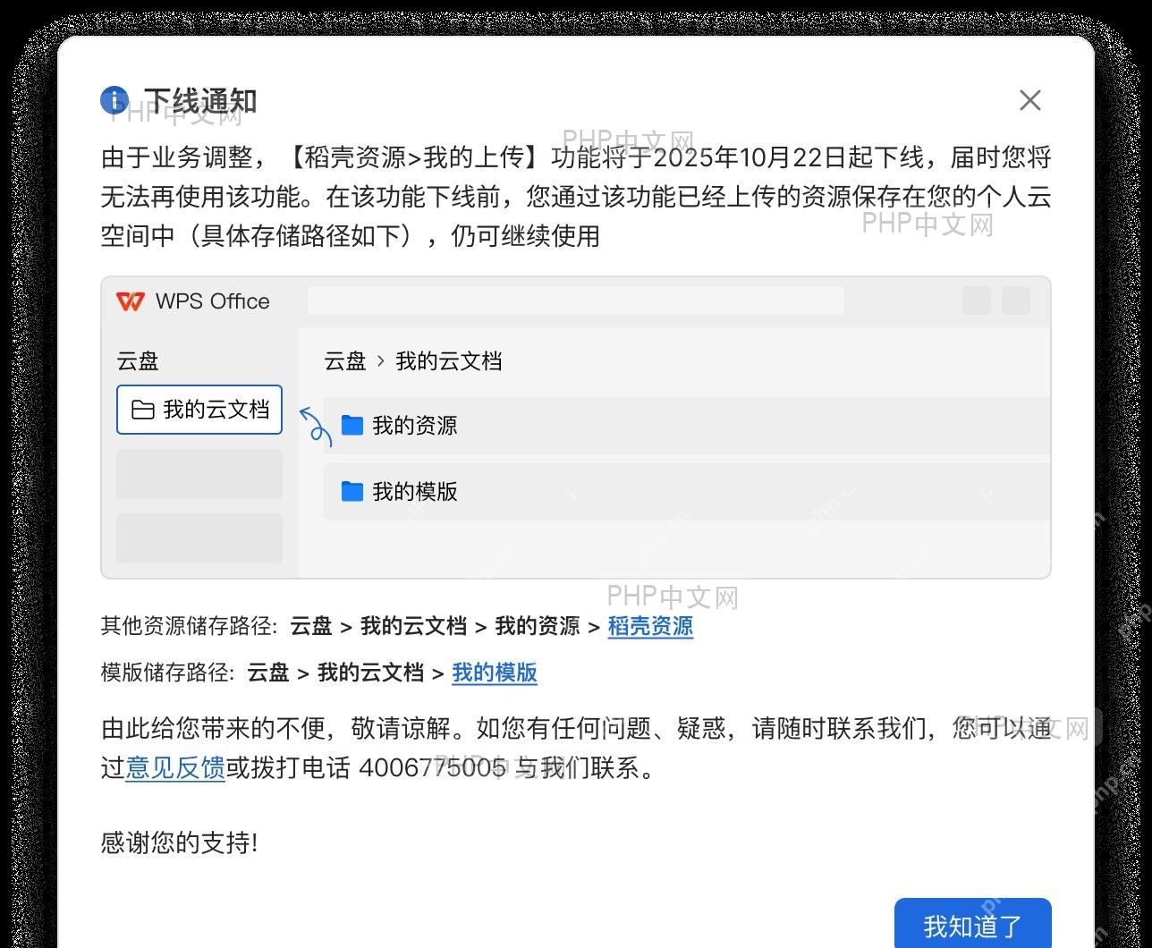 WPS 云盘界面,显示‘我的云文档’或‘我的资源’文件夹
