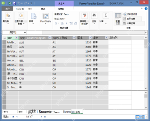 Power Pivot 窗口中显示已加载到数据模型的多张表