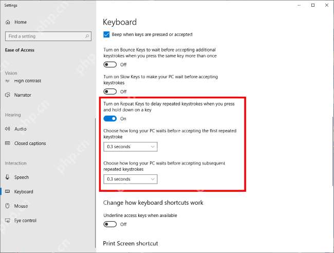 win10开启筛选键后键盘没反应怎么办_win10键盘输入过滤设置排查 - php中文网