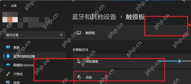 Win11 打开蓝牙和设备中的触摸板设置