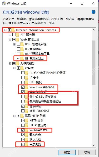 Win11 IIS 安全性选项中勾选 Windows Authentication