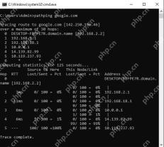 Windows 11 对稳定目标启动 Pathping的真实界面截图