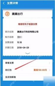 滴滴出行电子发票详情页面用于查看开票记录