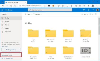 OneDrive网页端文件列表显示云端文件,用于卸载后确认文件仍在账号里