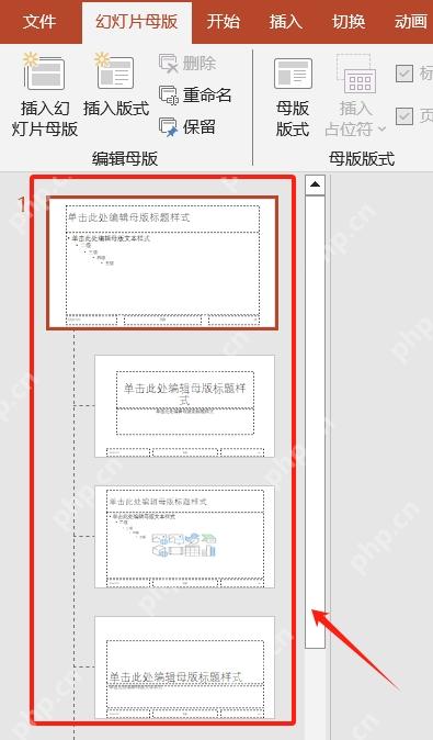PowerPoint 左侧母版和版式层级