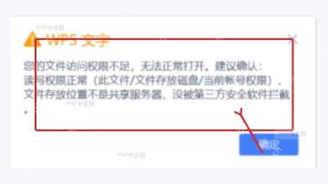 WPS 打开文件时提示文件访问权限不足