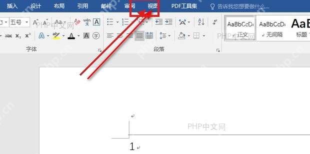 WPS 文字编辑界面顶部视图选项卡入口,服务于打开大纲视图步骤