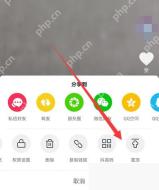 抖音作品操作面板中的置顶按钮