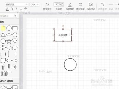 WPS流程图中形状完成垂直居中对齐后的结果画面,服务第3步确认对齐后的文字位置