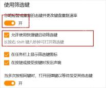 Win10 使用筛选键开关和快捷键选项