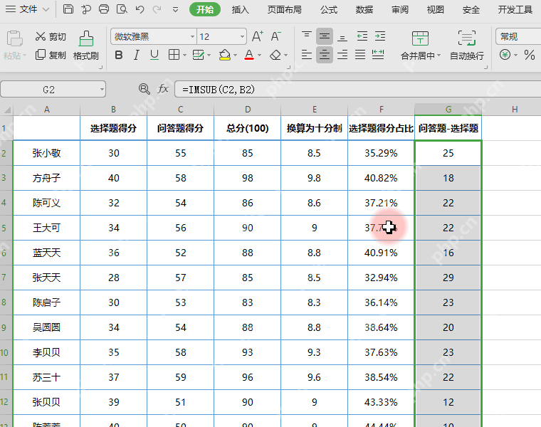 WPS表格中加减乘除计算结果和小数格式结果已经填充到整列