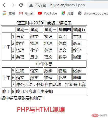 php与html混编