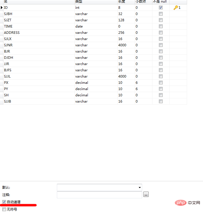 Mysql, how to set the primary key to increase automatically in navicat