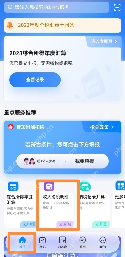 个人所得税App收入纳税明细查询入口