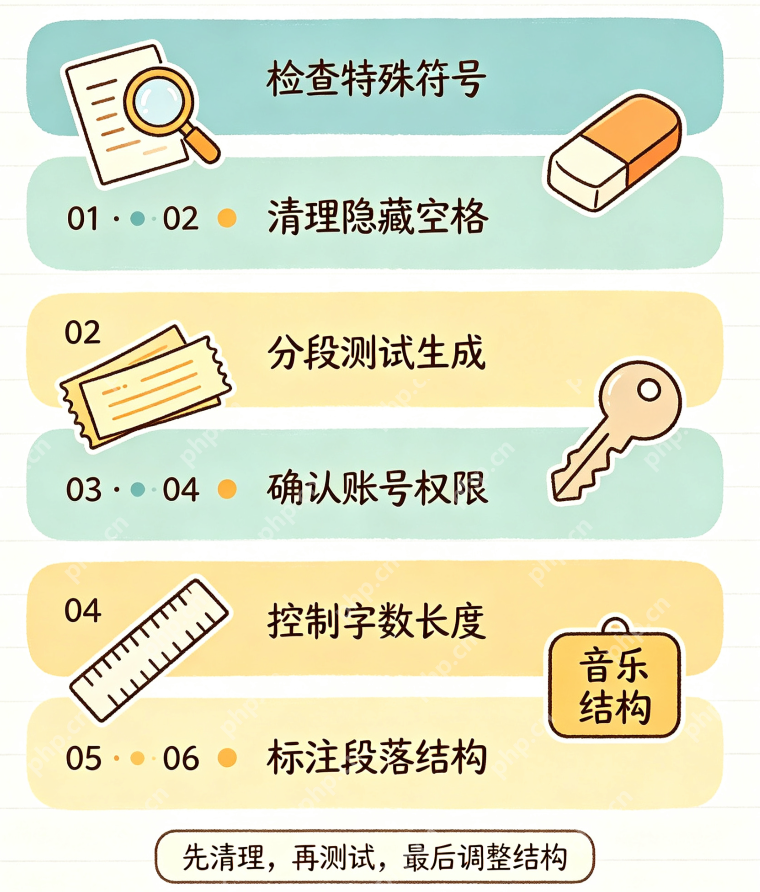 音述AI输入歌词无法生成歌曲处理方案 - php中文网