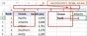 Excel XLOOKUP逆向查询后返回左侧单元格数据