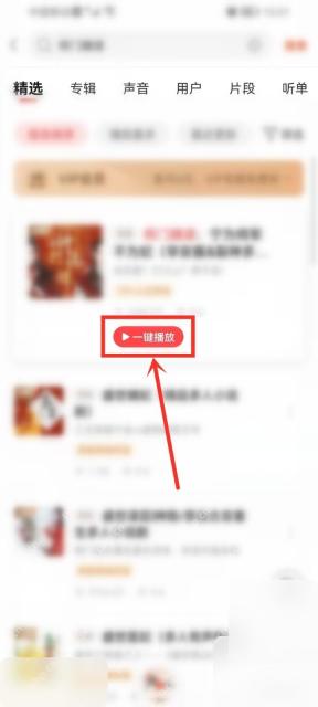 喜马拉雅搜索结果打开音频