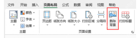 Excel 页面布局中点击删除背景去掉水印
