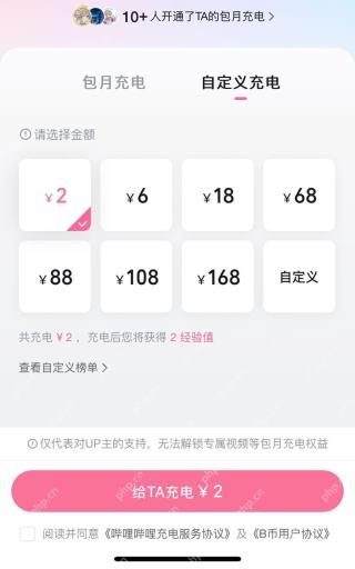哔哩哔哩自定义充电金额选择页_哔哩哔哩怎么开通自定义充电_哔哩哔哩自定义充电开通条件说明 - php中文网