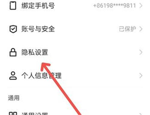 快手设置页面点击隐私设置