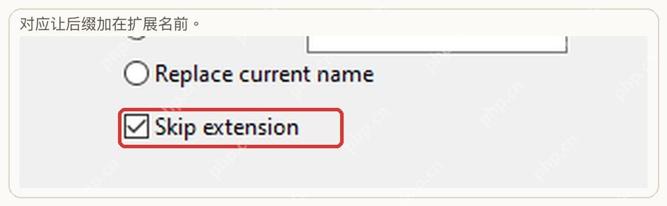 ReNamer Insert 规则中可勾选 Skip extension。